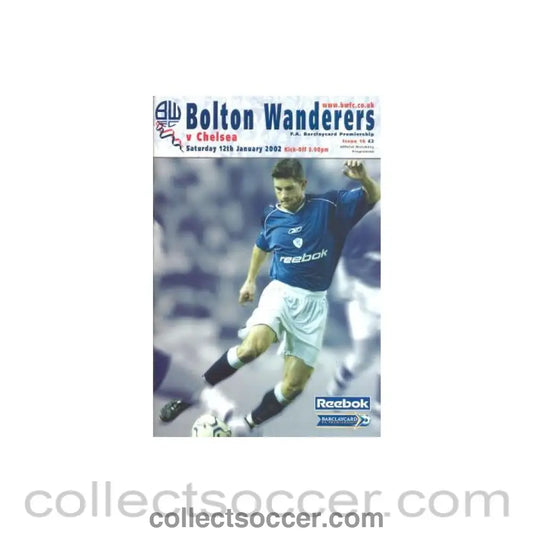 2002 - Bolton Wanderers vChelsea official programme 12/01/2002
