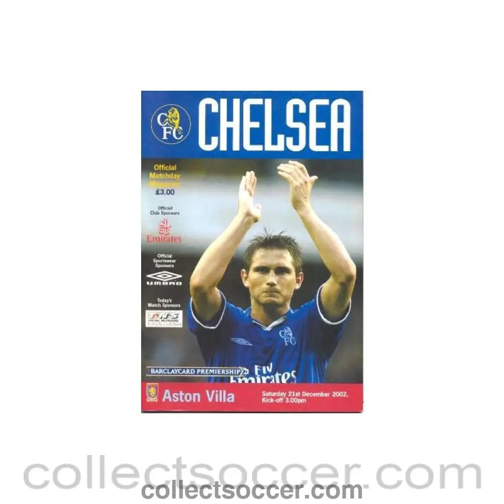 2002 - Chelsea v Aston Villa official programme 21/12/2002 - Collect Soccer