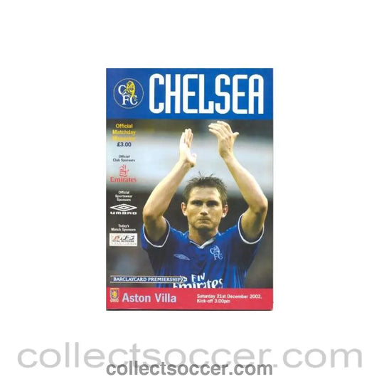 2002 - Chelsea v Aston Villa official programme 21/12/2002