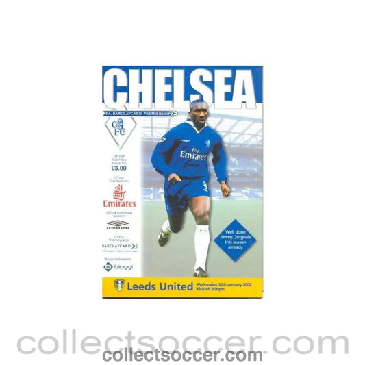 2002 - Chelsea v Leeds United official programme 30/01/2002