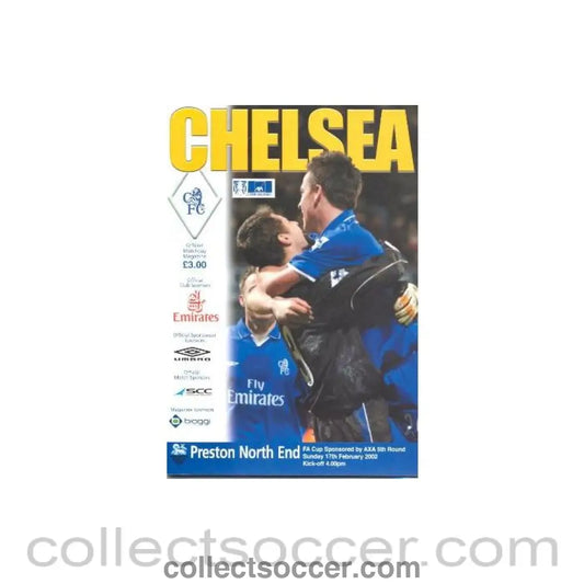 2002 - Chelsea v Preston North End official programme 17/02/2002 F.A. Cup