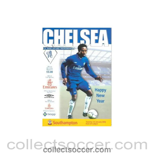 2002 - Chelsea v Southampton official programme 01/01/2002 Premier League
