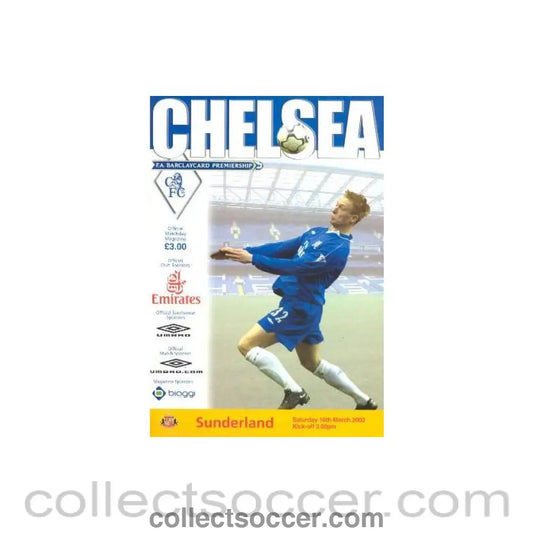 2002 - Chelsea v Sunderland official programme 16/03/2002 Premier League