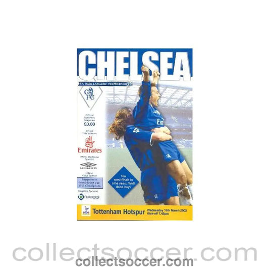 2002 - Chelsea v Tottenham Hotspur official programme 13/03/2002 Premier League