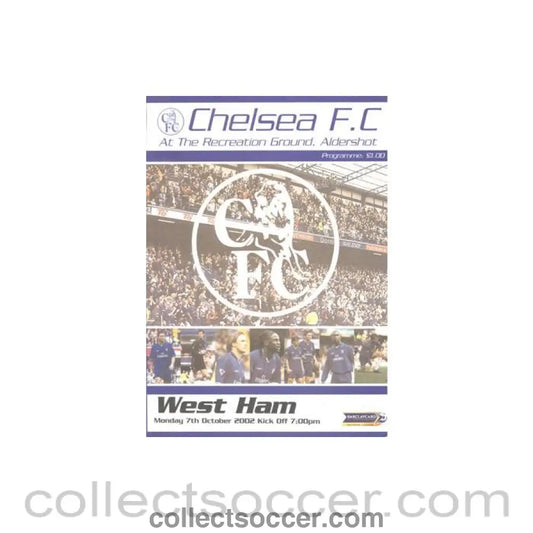 2002 - Chelsea v West Ham United official programme 07/10/2002 Premier League at Aldershot