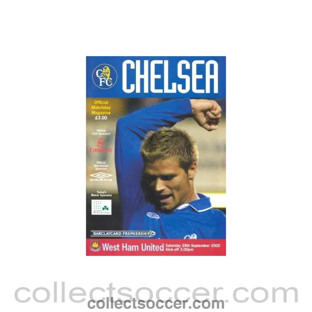 2002 - Chelsea v West Ham United official programme 28/09/2002