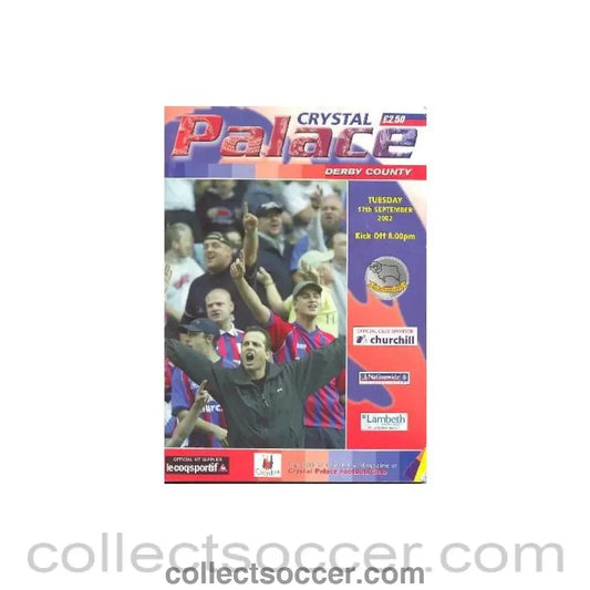 2002 - Crystal Palace v Derby County official programme 17/09/2002 - Collect Soccer