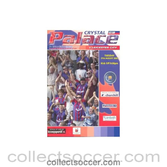 2002 - Crystal Palace v Leicester City official programme 27/08/2002 - Collect Soccer