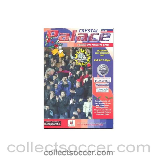 2002 - Crystal Palace v Preston North End official programme 28/12/2002 - Collect Soccer