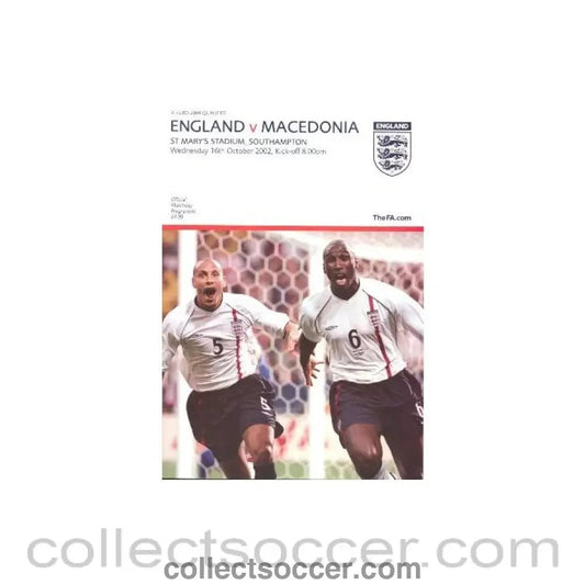 2002 England v Macedonia at St. Mary's 16/10/2002 - Collect Soccer