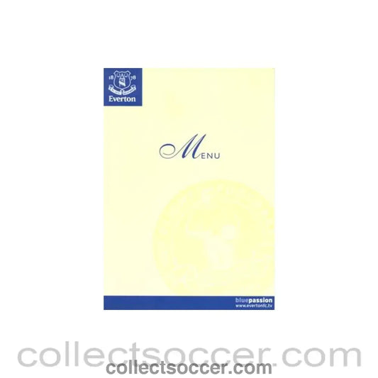 2002 - Everton v Chelsea menu in cover 07/12/2002