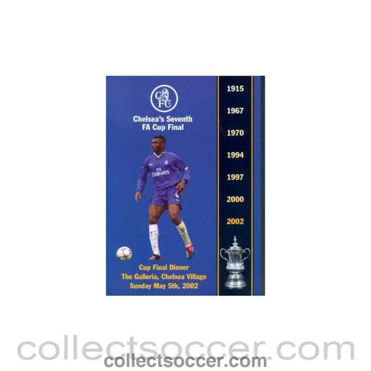 2002 FA Cup Final Players Dinner Menu