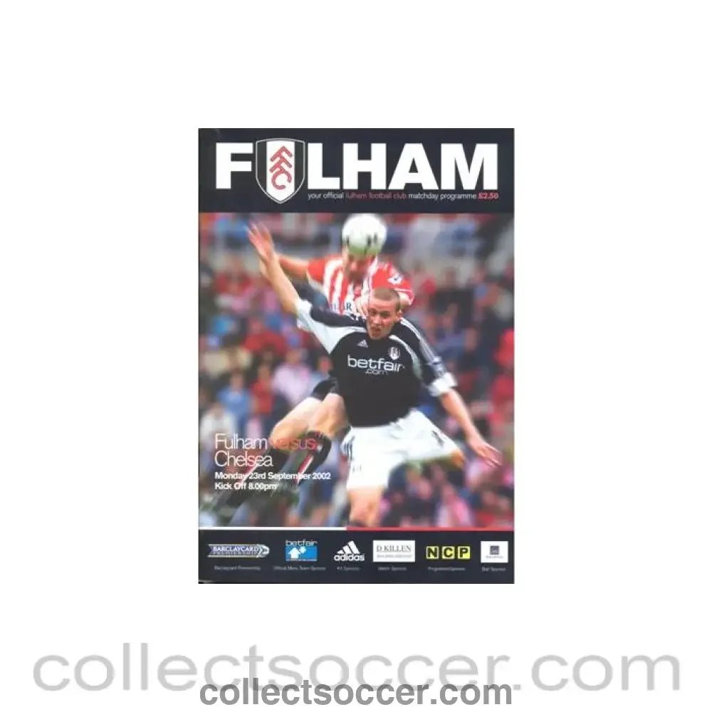 2002 - Fulham v Chelsea official programme 23/09/2002 Premier League - Collect Soccer