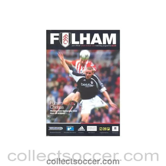 2002 - Fulham v Chelsea official programme 23/09/2002 Premier League - Collect Soccer