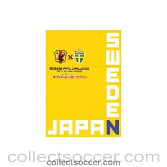 2002 Japan Cup Kirin World Challenge Cup Final official programme Japan v Sweden - Collect Soccer