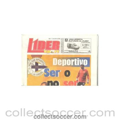 2002 - Leader - Spanish newspaper of 02/04/2002 featuring Deportivo la Coruna v Manchester United