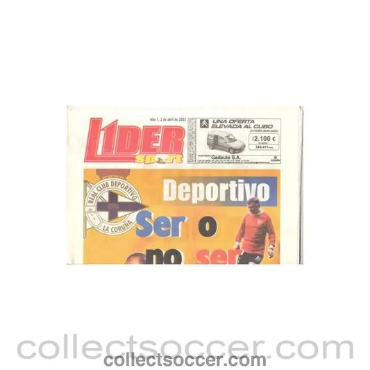 2002 - Leader - Spanish newspaper of 02/04/2002 featuring Deportivo la Coruna v Manchester United