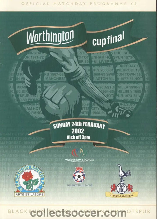 2002 League Cup Final Programme Blackburn Rovers v Tottenham Hotspur - Collect Soccer