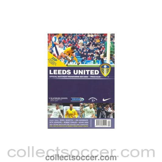 2002 - Leeds United v Blackburn Rovers official programme 17/03/2002 - Collect Soccer