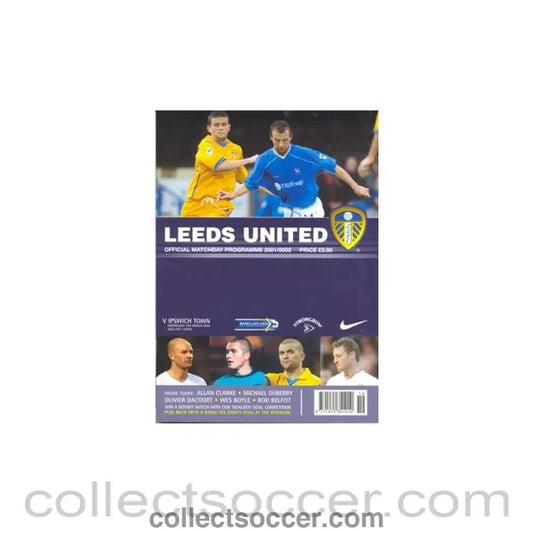 2002 - Leeds United v Ipswich Town official programme 06/03/2002 - Collect Soccer