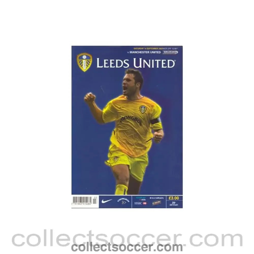 2002 - Leeds United v Manchester United official programme 14/09/2002 Premier League - Collect Soccer