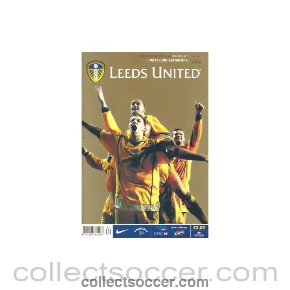 2002 - Leeds United v Metalurg Zaporizhia official programme 19/09/2002 UEFA Cup - Collect Soccer