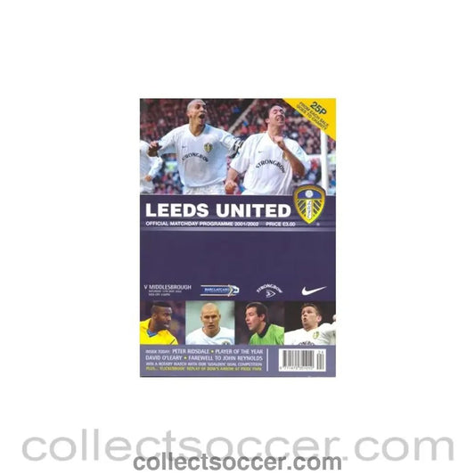 2002 - Leeds United v Middlesbrough official programme 11/05/2002 - Collect Soccer