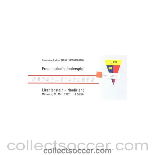 2002 - Lichtenstein v Northern Ireland parking pass 27/03/2002