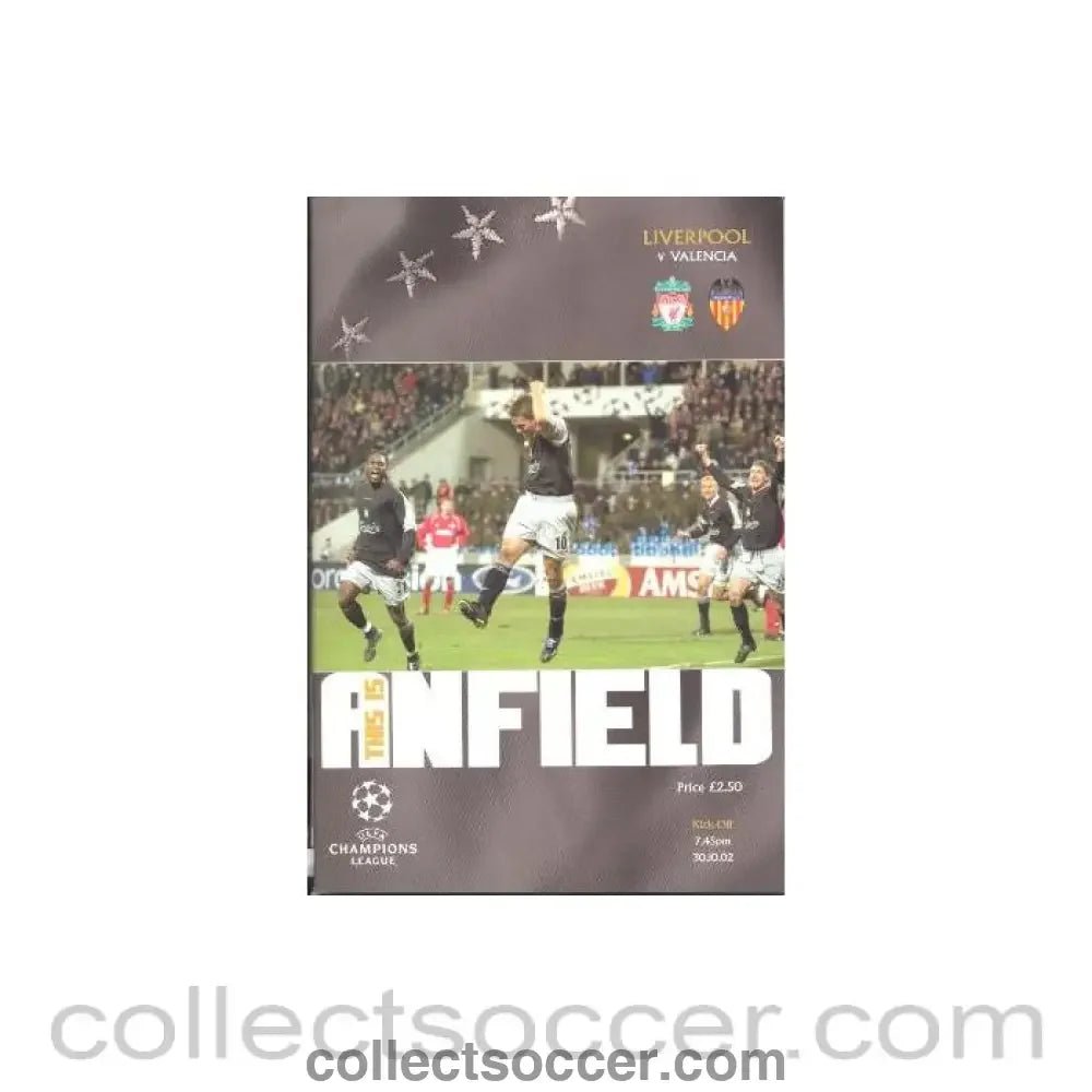 2002 - Liverpool v Valencia official programme 30/10/2002 Champions League - Collect Soccer