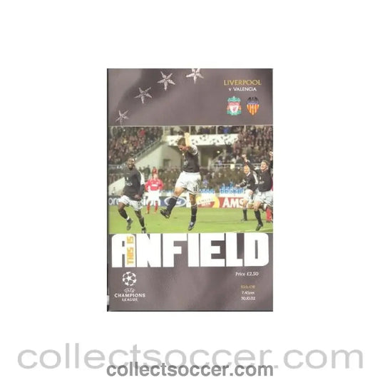 2002 - Liverpool v Valencia official programme 30/10/2002 Champions League - Collect Soccer