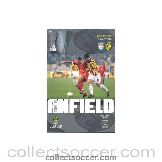 2002 - Liverpool v Vitesse official programme 12/12/2002 UEFA Cup - Collect Soccer