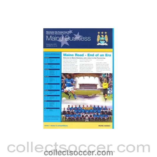 2002 - Maine Business Magazine September 2002 - issue of Manchester City Football Club