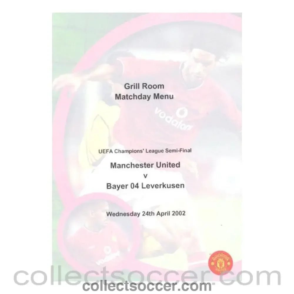 2002 - Manchester United v Bayer Leverkusen menu 24/04/2002 - Collect Soccer