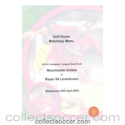 2002 - Manchester United v Bayer Leverkusen menu 24/04/2002 - Collect Soccer