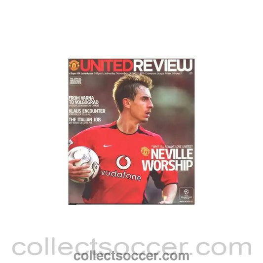 2002 - Manchester United v Bayer Leverkusen official programme 13/11/2002 Champions League - Collect Soccer