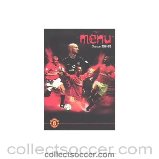 2002 - Manchester United v Charlton Athletic menu 11/05/2002