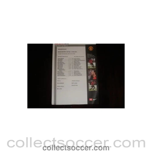 2002 - Manchester United v Chelsea official teamsheet 17/12/2002 - Collect Soccer