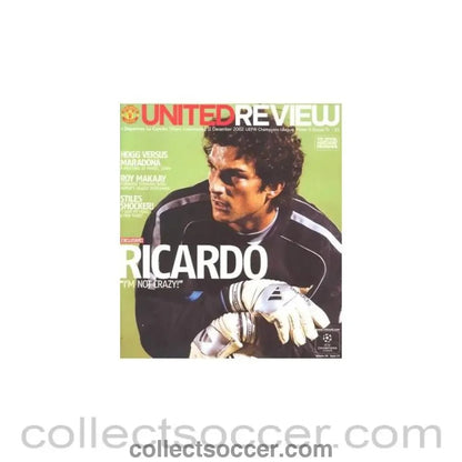 2002 - Manchester United v Deportivo la Coruna official programme 11/12/2002 Champions League - Collect Soccer