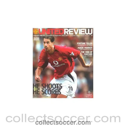2002 - Manchester United v Maccabi Haifa official programme 18/09/2002 Champions League - Collect Soccer