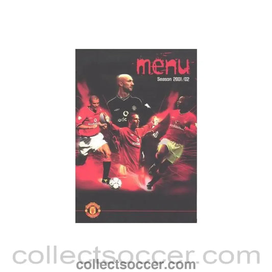 2002 - Manchester United v Tottenham Hotspur VIP menu in cover 06/03/2002