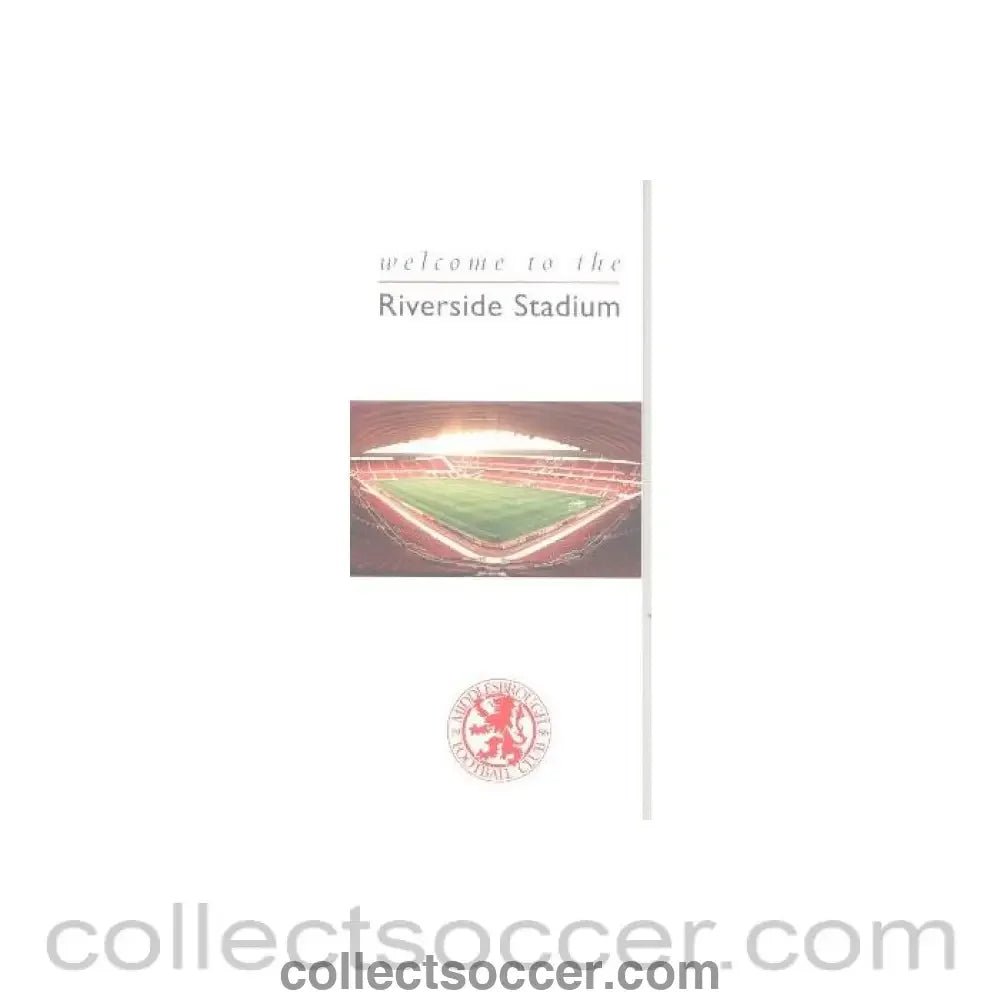 2002 - Middlesbrough v Chelsea menu 14/12/2002 F.A. Premier League - Collect Soccer