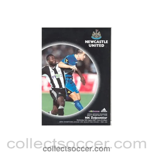 2002 - Newcastle United v Zeljeznicar official programme 28/08/2002 Champions League - Collect Soccer