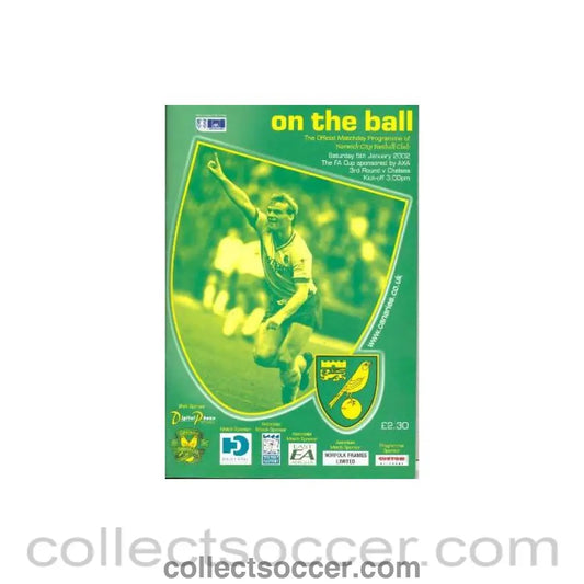 2002 - Norwich City vChelsea official programme 05/01/2002 F.A. Cup