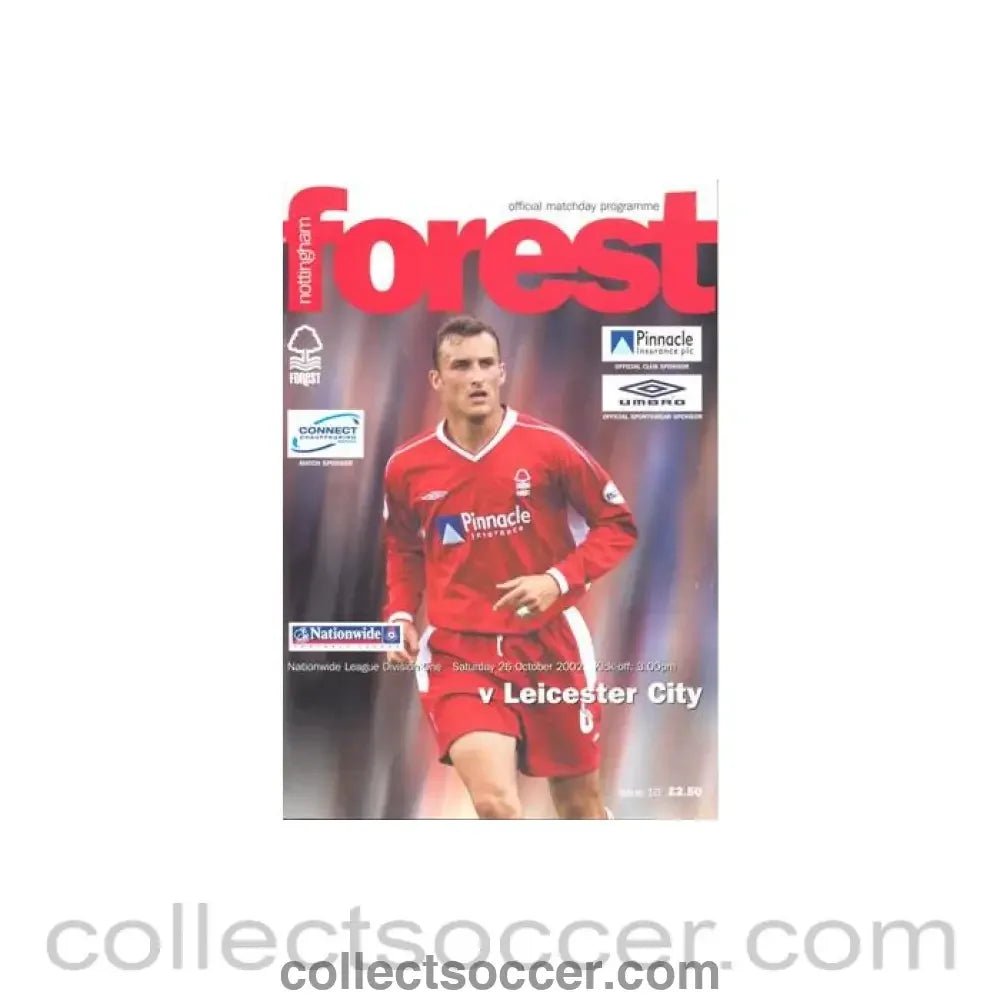 2002 - Nottingham Forest v Leicester City official programme 26/10/2002 Football League - Collect Soccer