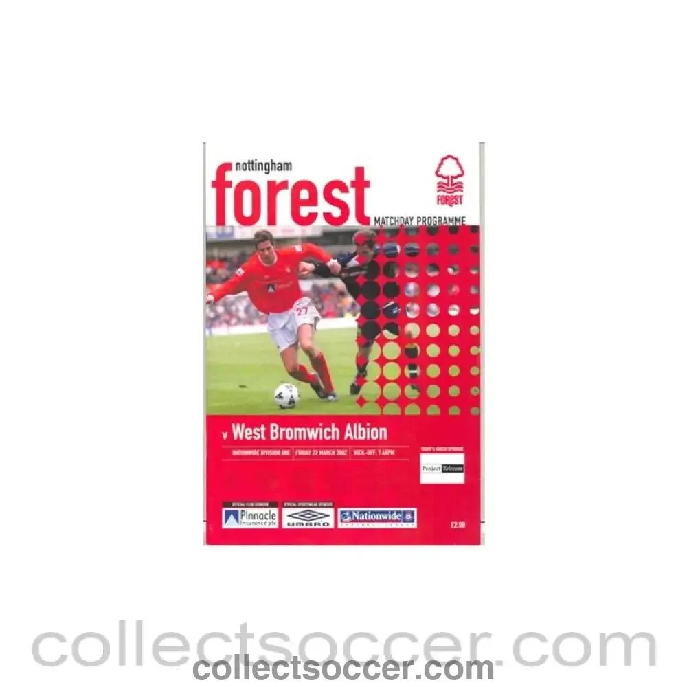 2002 - Nottingham Forest v West Bromwich Albion official programme 22/03/2002 - Collect Soccer