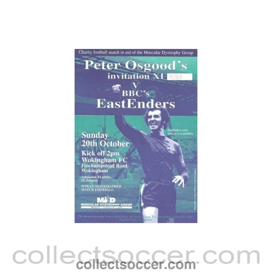 2002 - Peter Osgood’s Invitation XI v BBC’s East Enders official programme at Wokingham FC Ground 20/10/2002