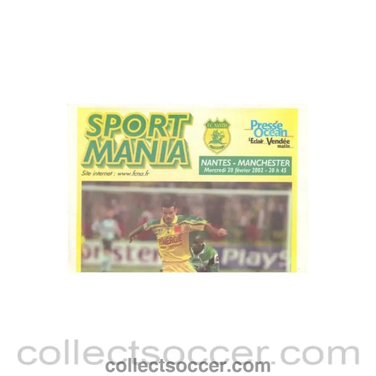 2002 - Sport Mania newspaper of 20/09/2002 covering Nantes v Manchester United