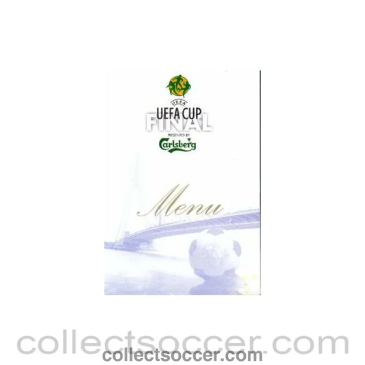 2002 UEFA Cup Final Menu Feyenoord v Borussia Dortmund 08/05/2002