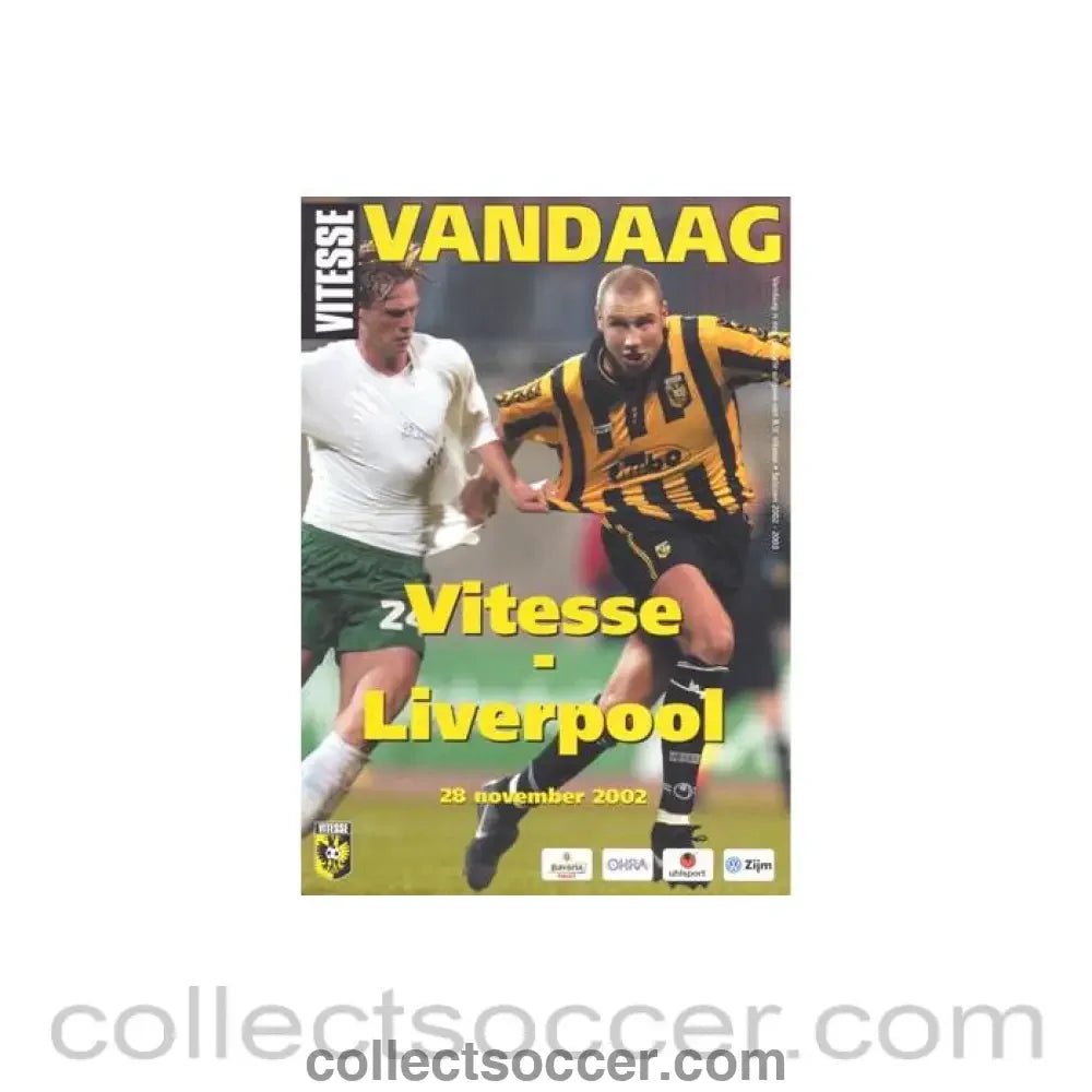 2002 - Vitese v Liverpool official programme 28/11/2002 - Collect Soccer