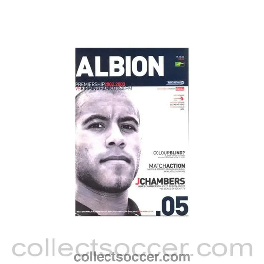 2002 - West Bromwich Albion v Birmingham City official programme 19/10/2002 Premier League - Collect Soccer